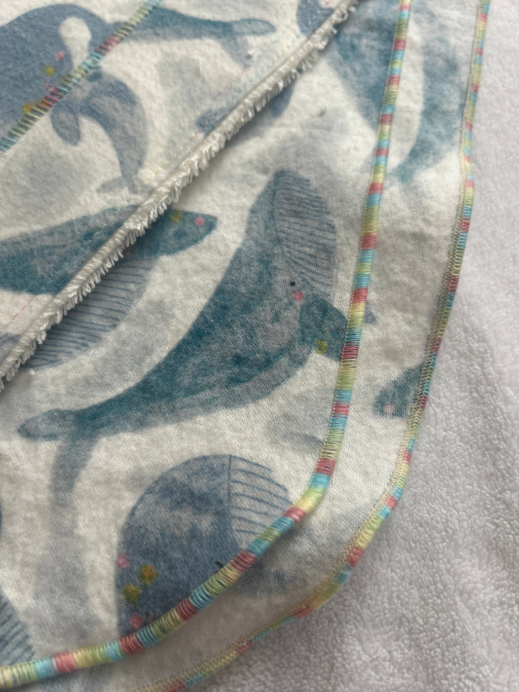 Whales blanket and burp cloth gift set