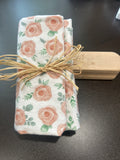 Pretty roses blanket and burp cloth gift set