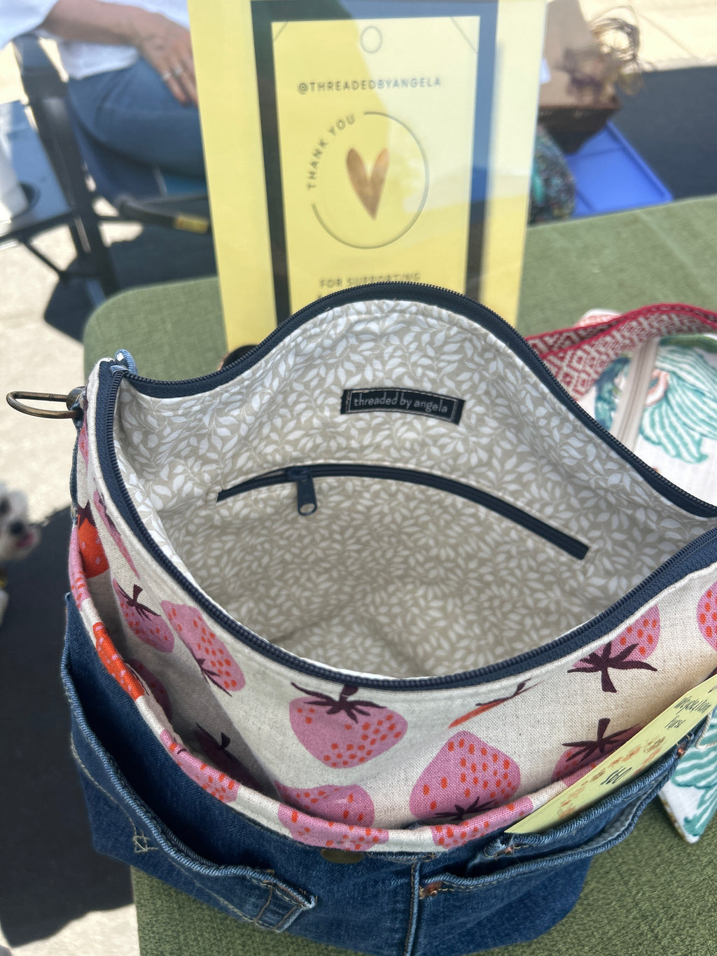 Strawberry and Denim Handbag