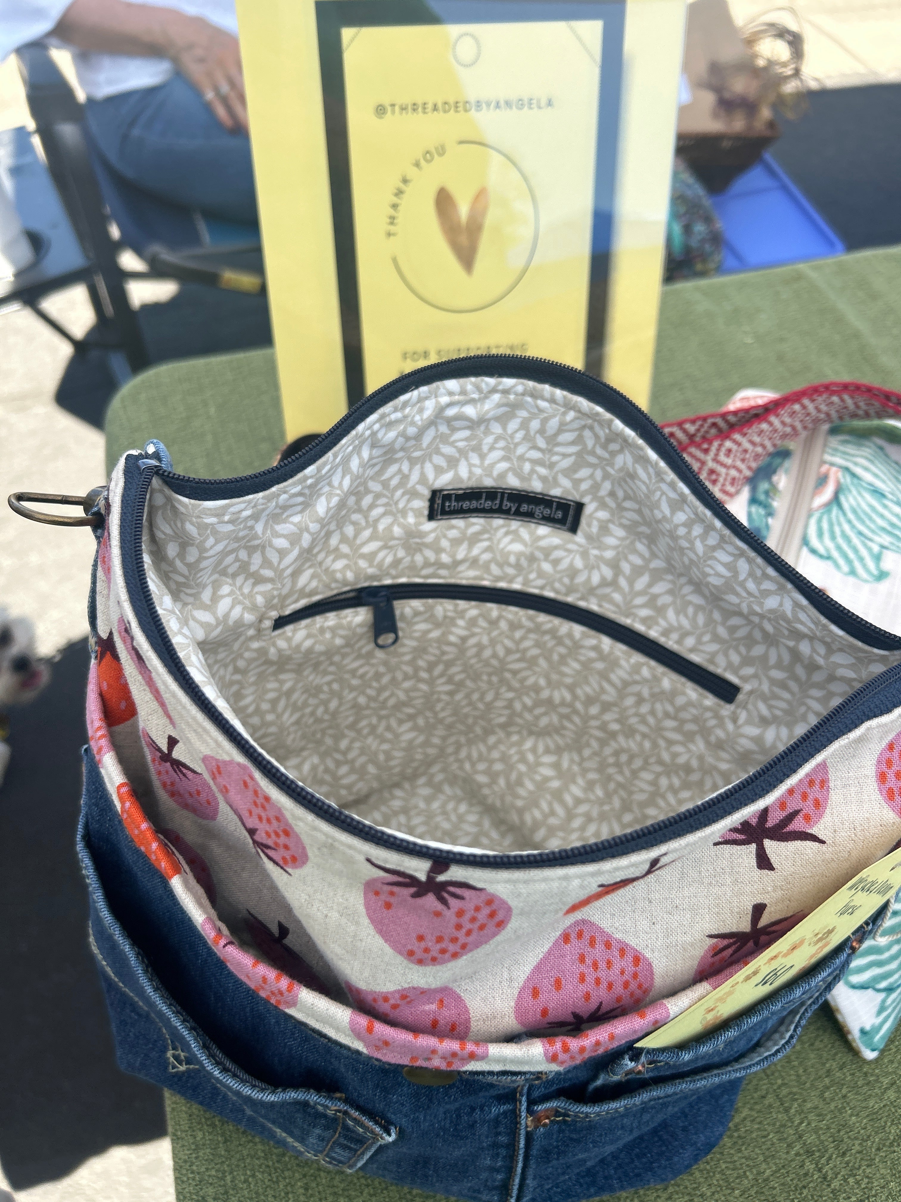Strawberry and Denim Handbag