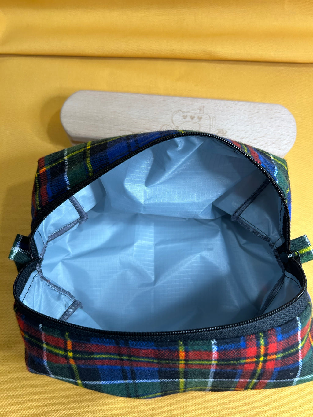 Multicolor Plaid Box Bag--Waterproof lining