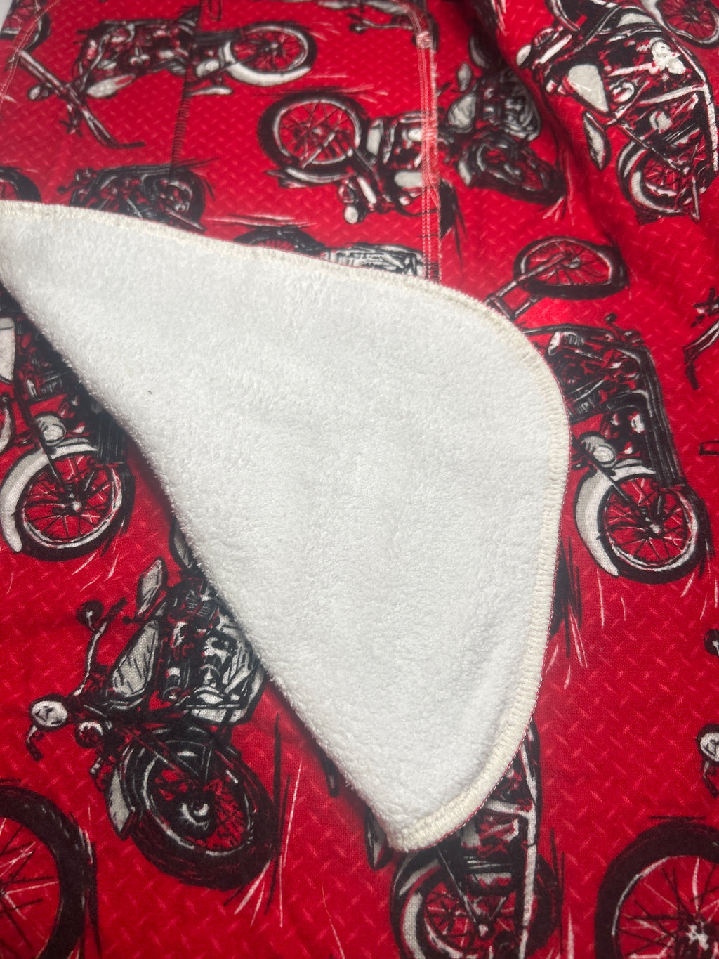 Motorcycle blanket and burp cloth gift set