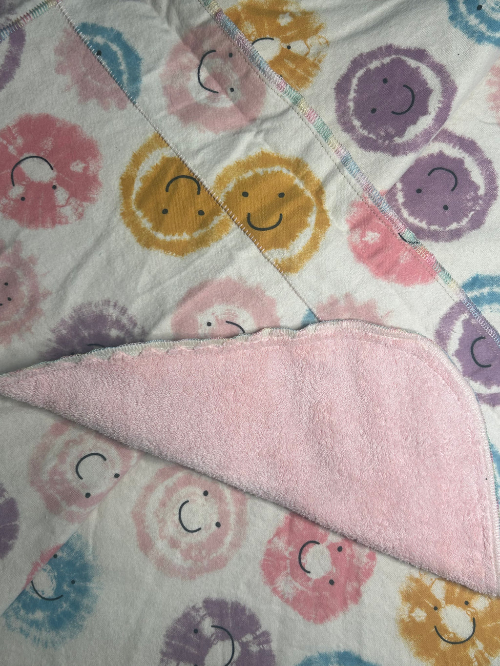Happy face blanket and burp cloth gift set