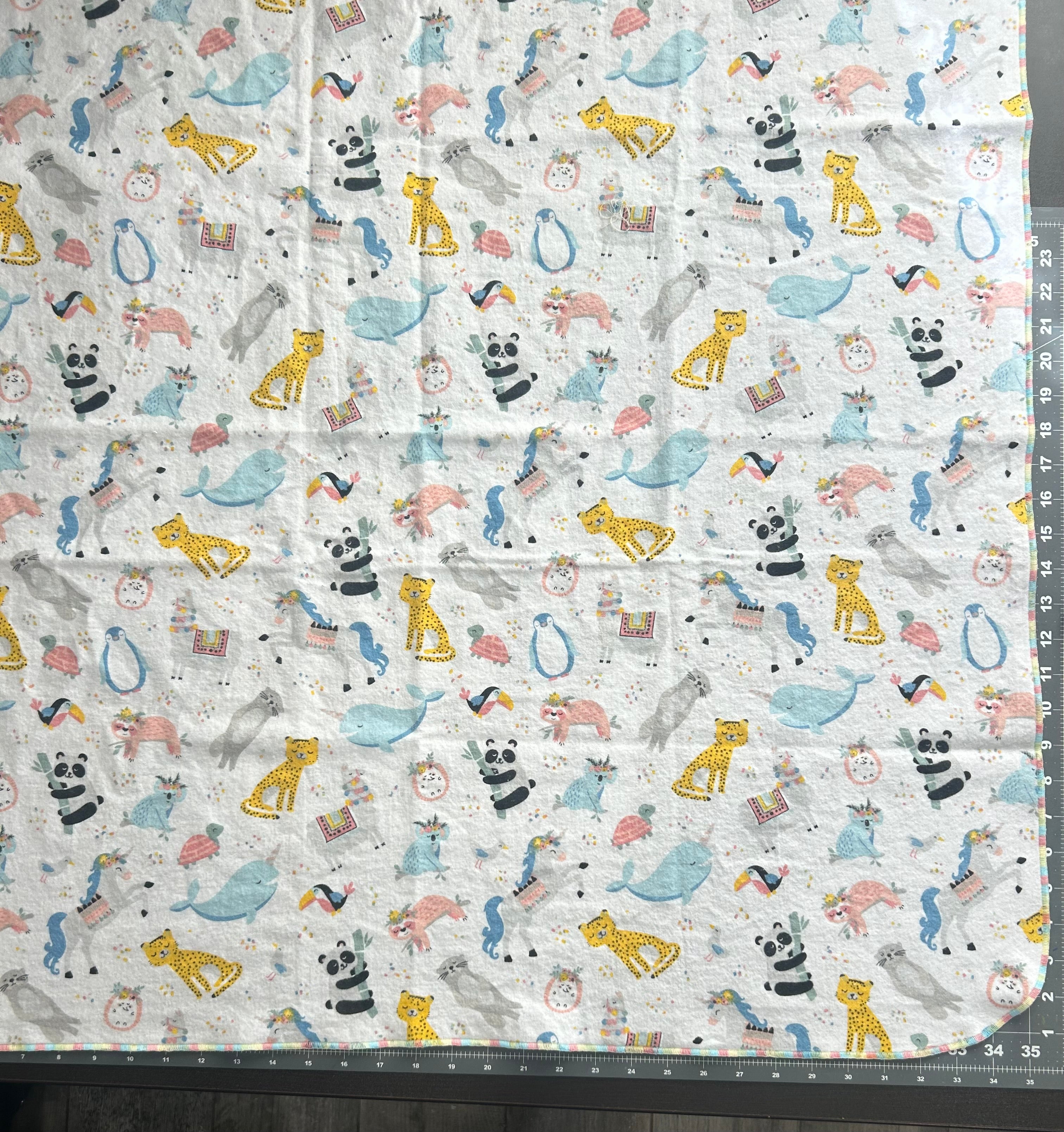 Animals blanket and burp cloth gift set