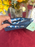 Blue Bag with Blue Flowers Lining