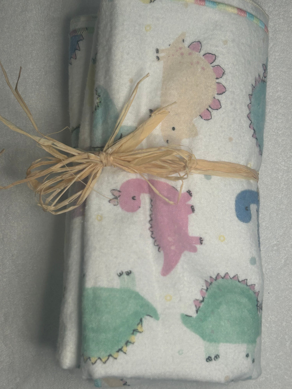 Dinosaur blanket and burp cloth gift set