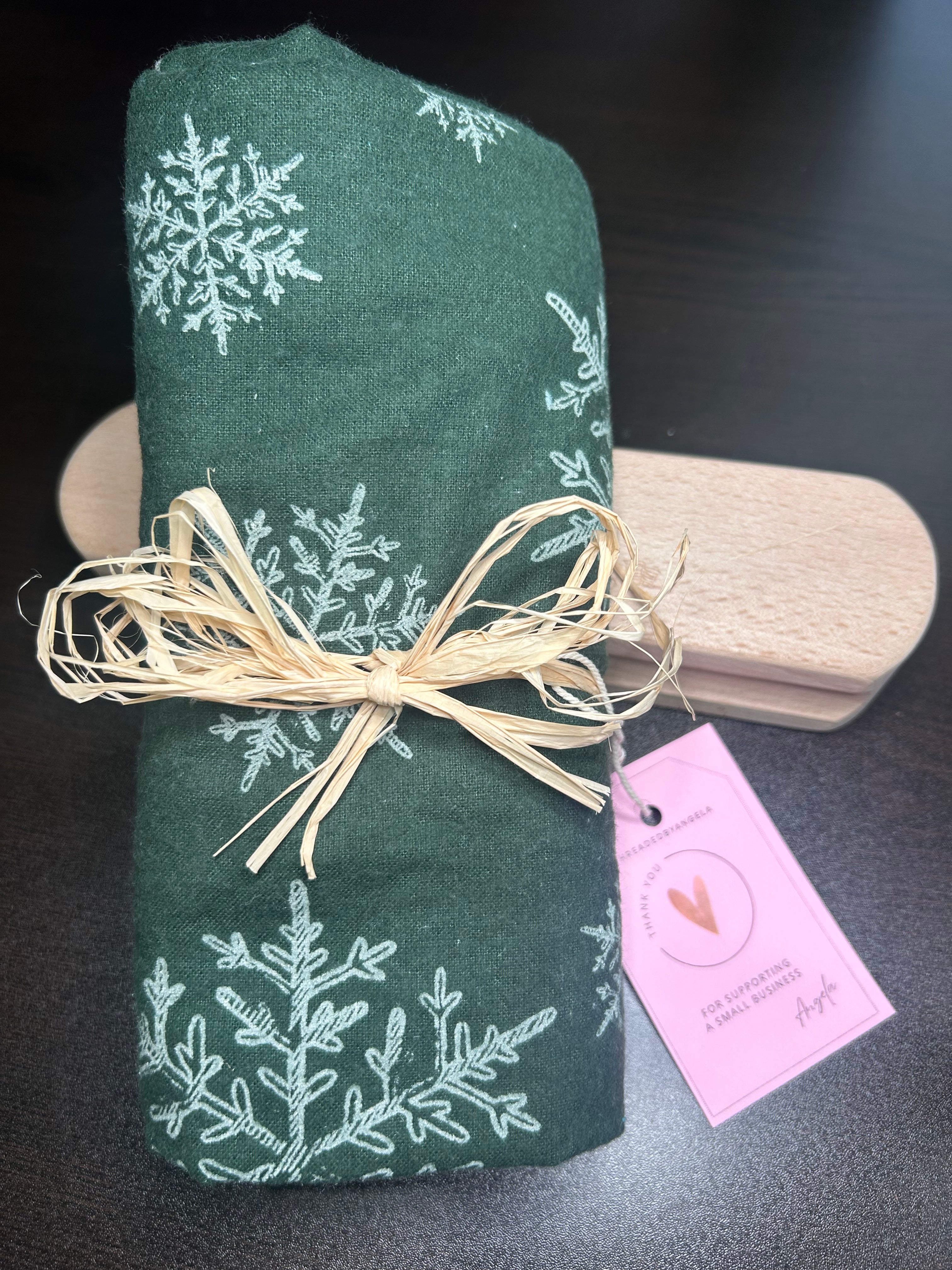 Snowflake blanket and burp cloth gift set