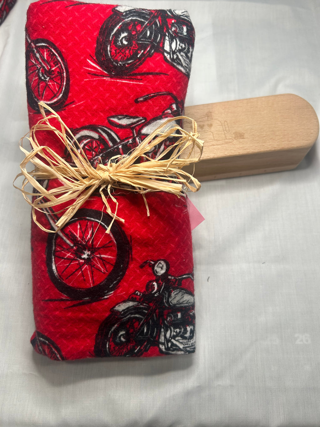 Motorcycle blanket and burp cloth gift set