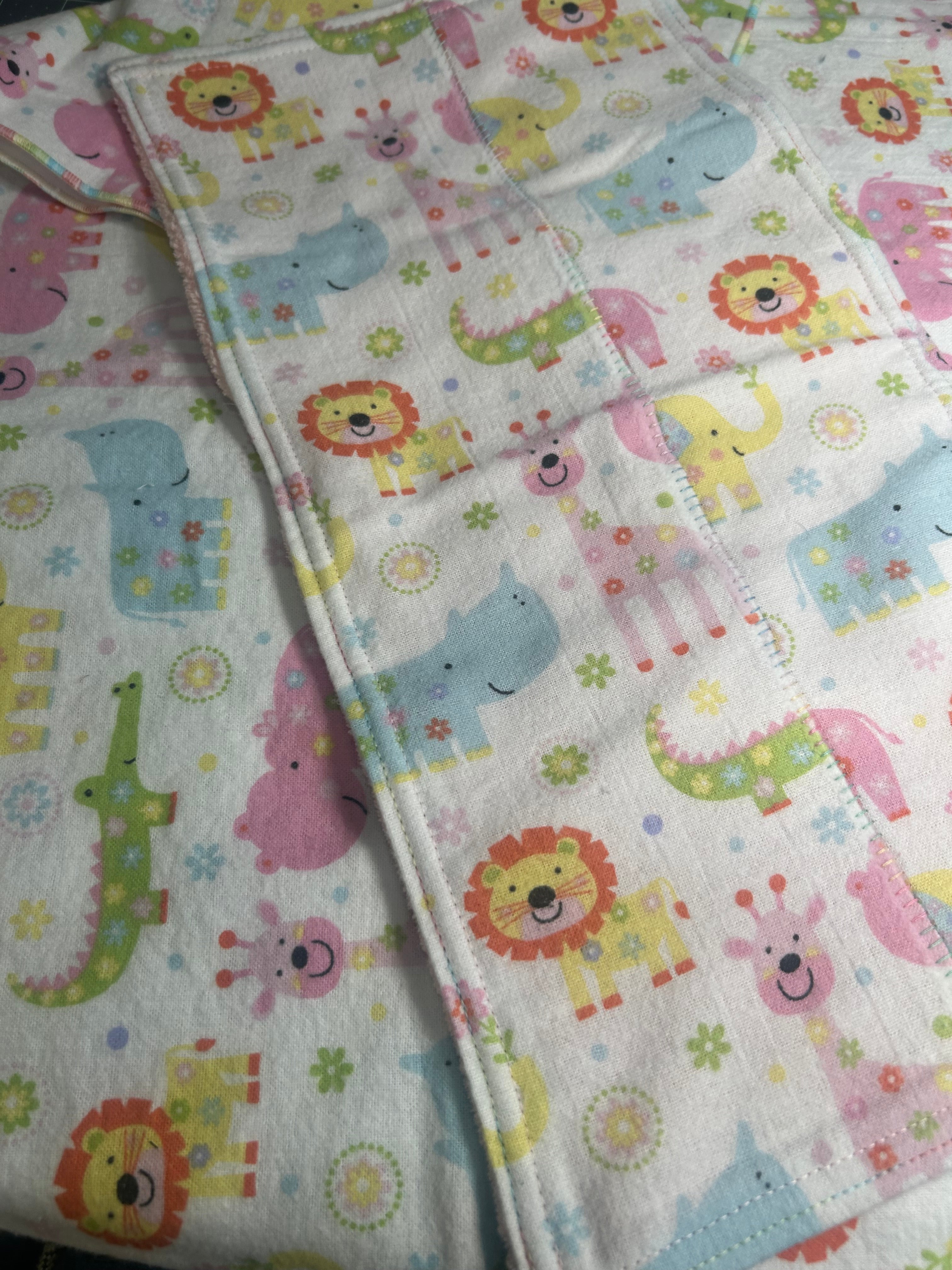 Animal blanket and burp cloth gift set