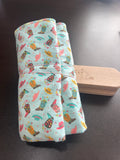 Cowgirl blanket and burp cloth gift set