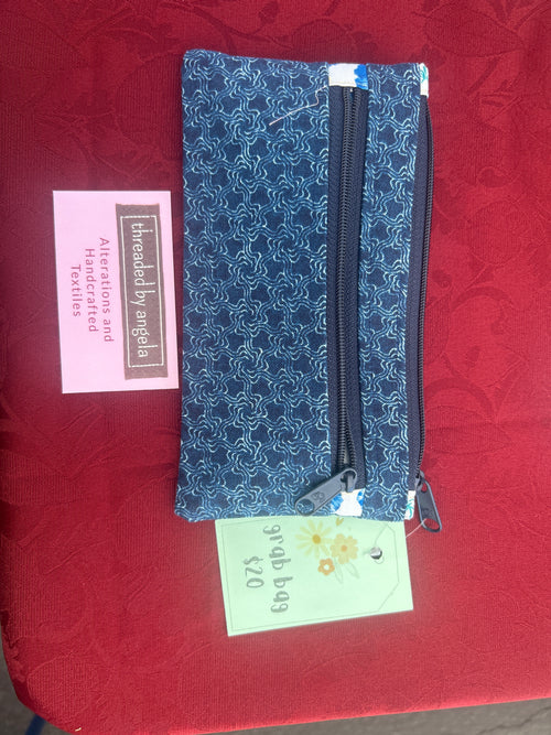 Blue Bag with Blue Flowers Lining