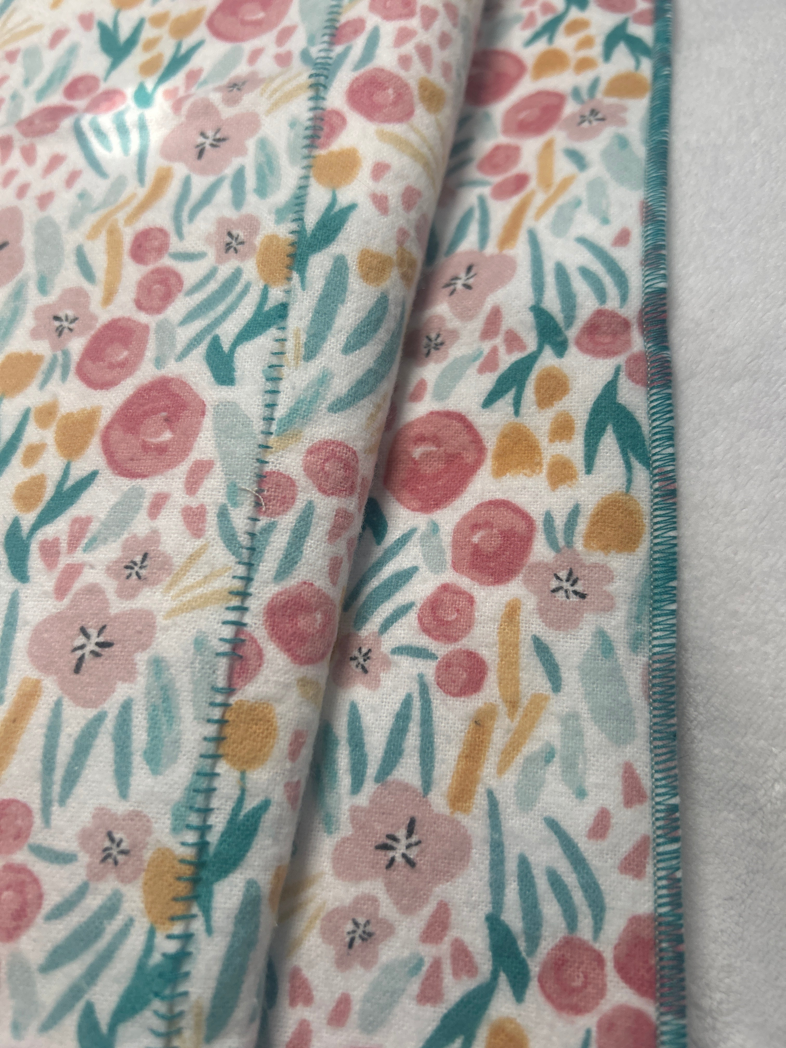 Flower garden blanket and burp cloth gift set