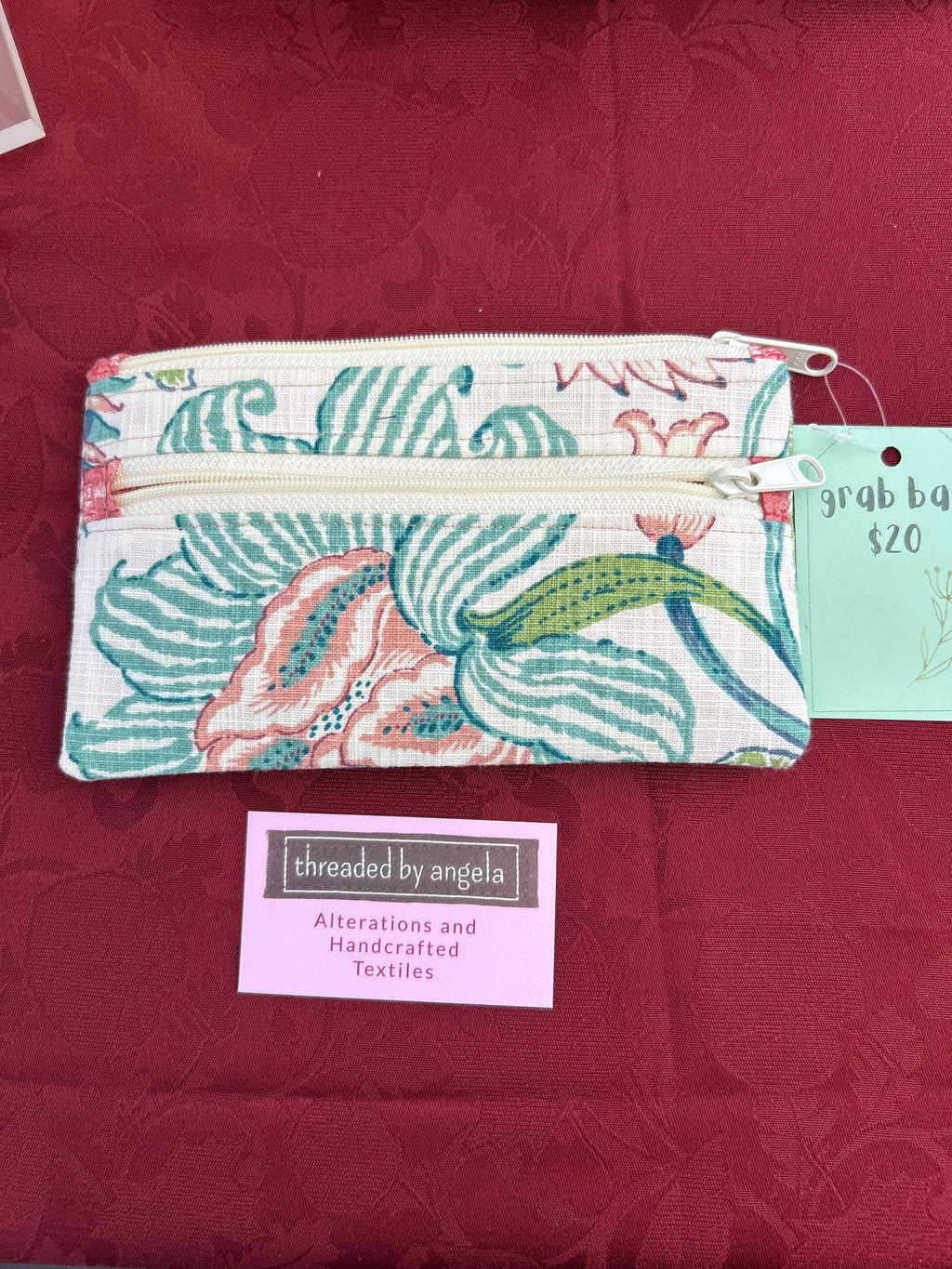 Pastel Flower Grab Bag with Orange Lining (Copy)