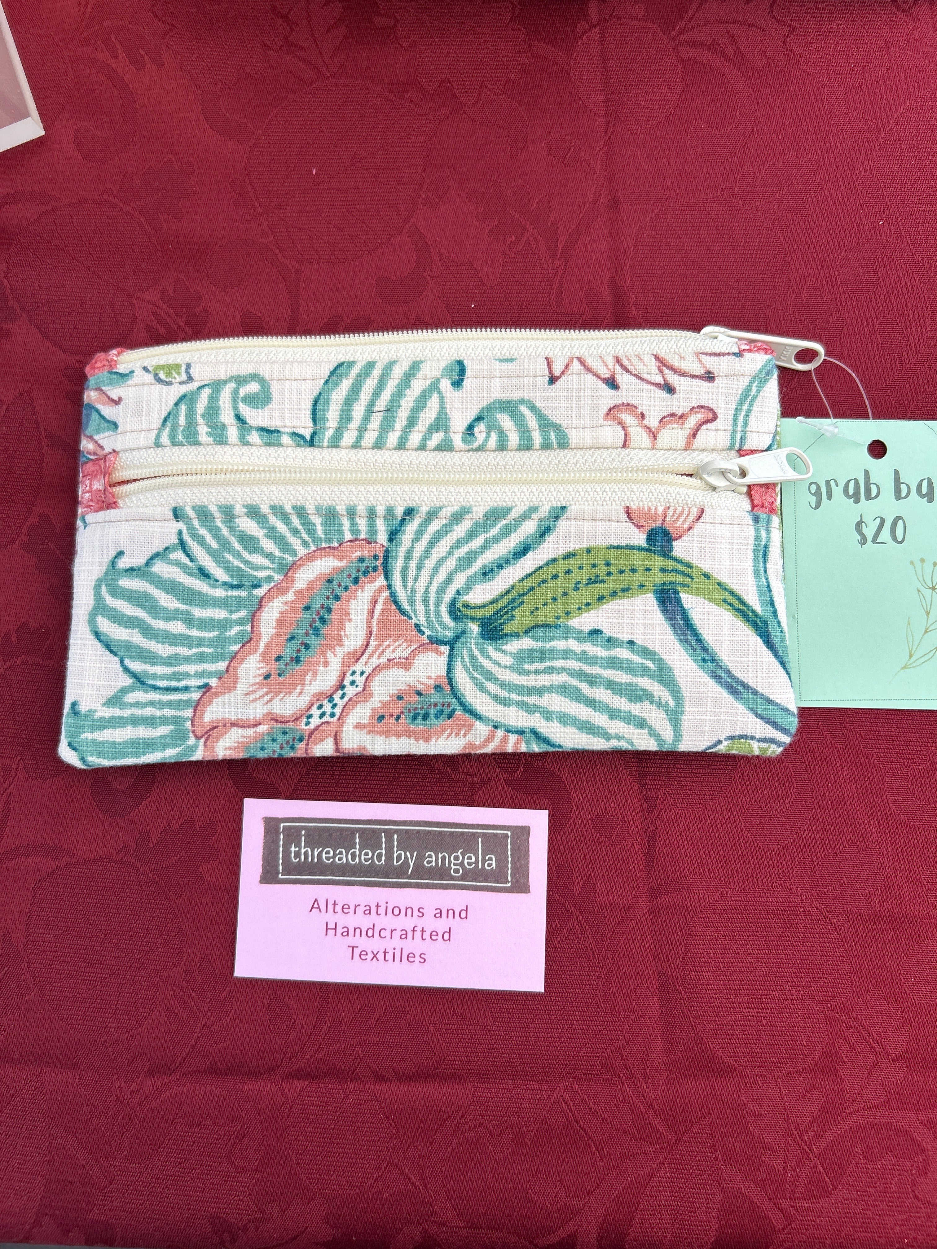 Pastel Flower Grab Bag with Orange Lining (Copy)