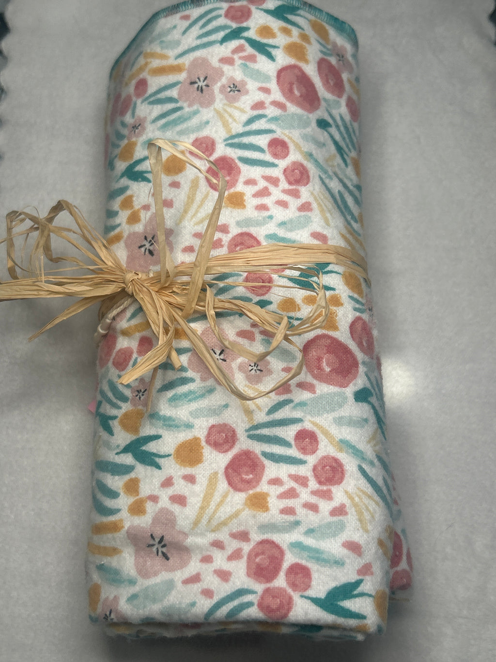 Flower garden blanket and burp cloth gift set