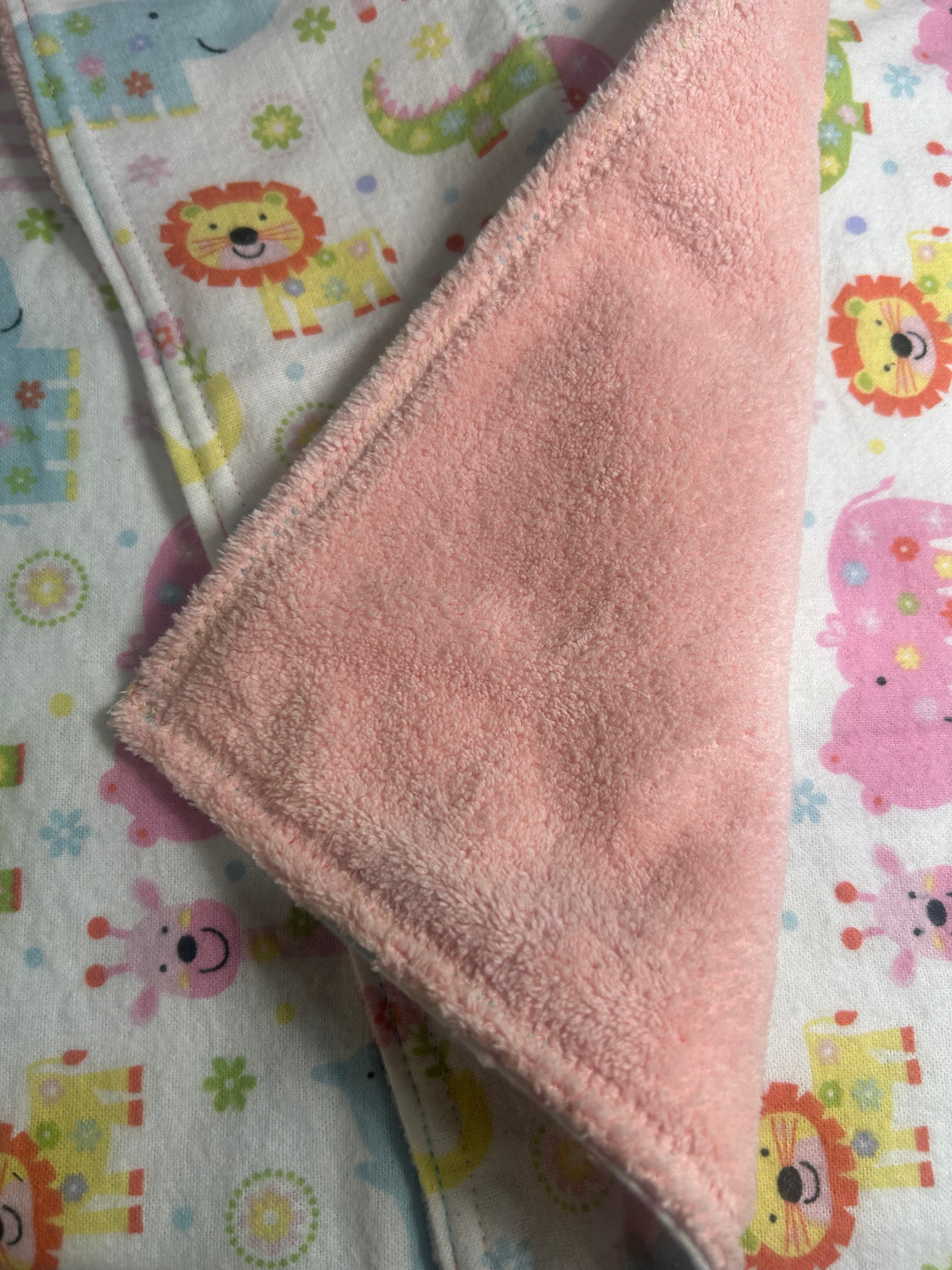 Animal blanket and burp cloth gift set