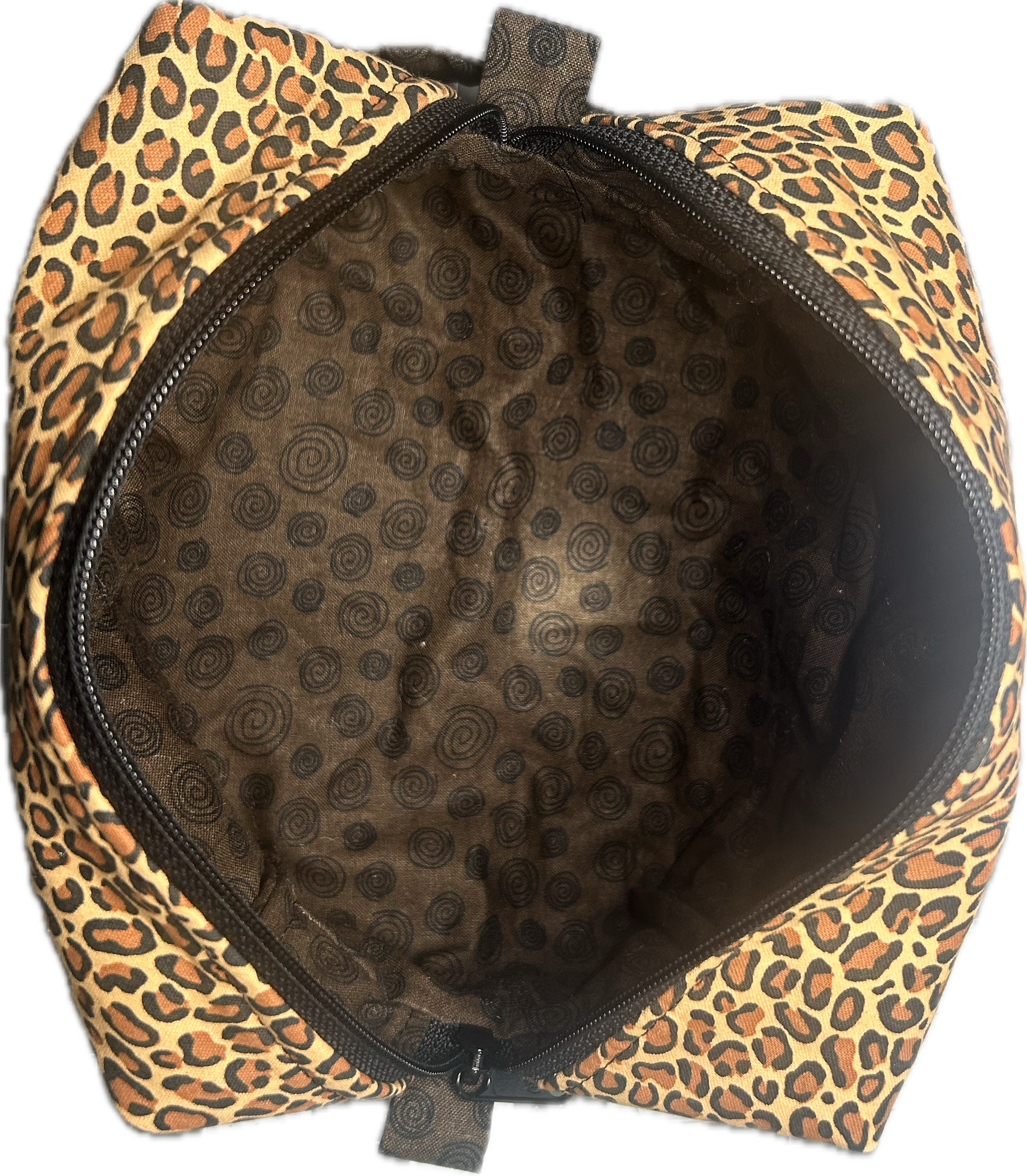 Leopard Box Bag with brown lining