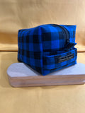 Blue Plaid Box Bag--Waterproof lining