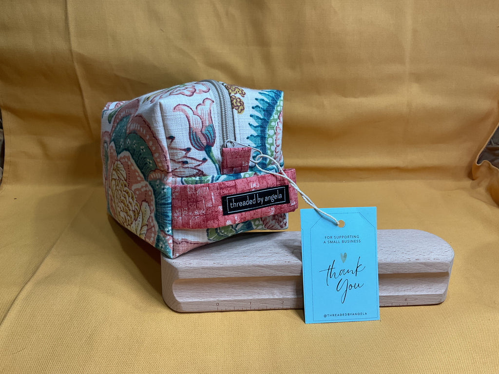Rose Large Floral Box Bag-Choral inside