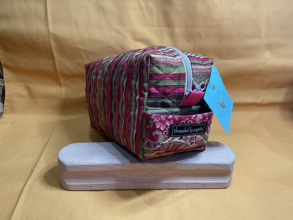 Rose & Gold Stripe Box Bag — Floral Lining