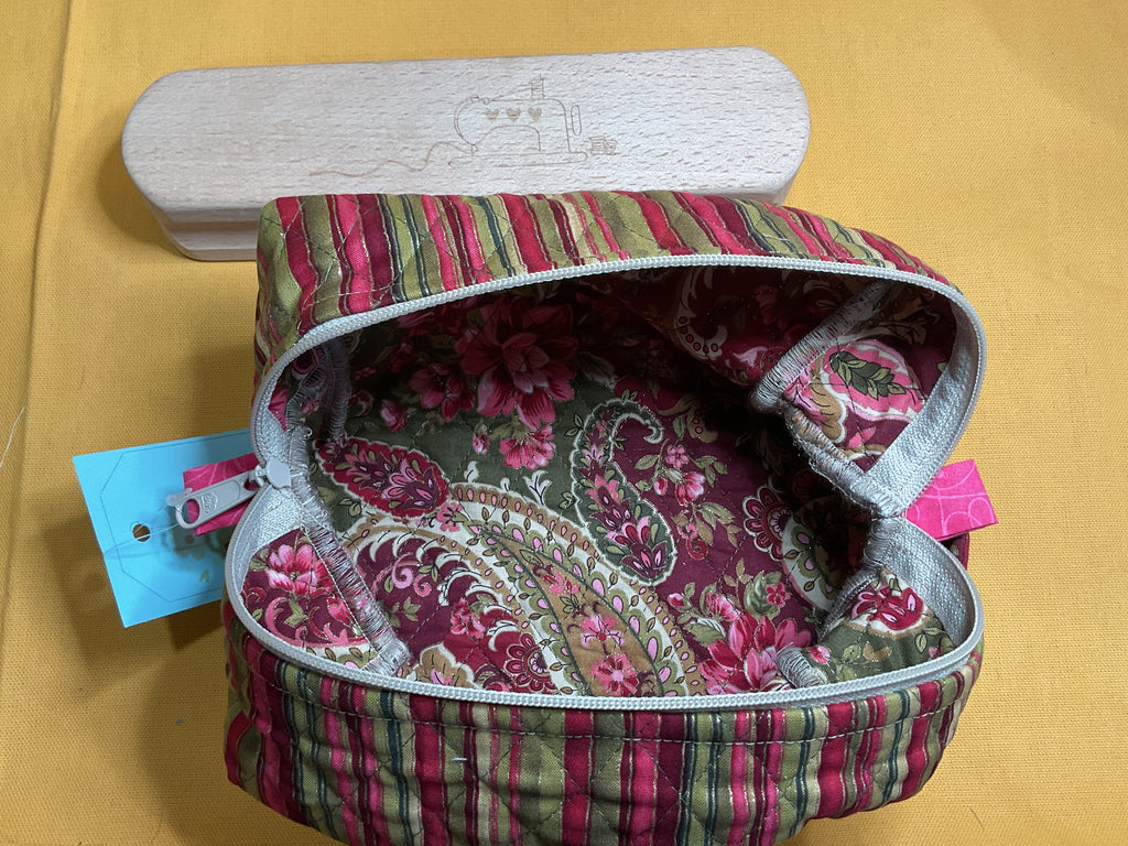 Rose & Gold Stripe Box Bag — Floral Lining